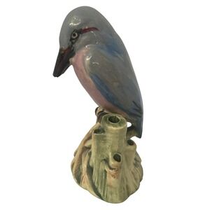 1915 Vintage Weller Kingfisher Bird Flower Frog